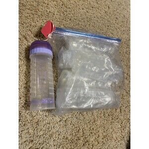 Playtex Drop Ins Vintage Nurser FLAT Top Latex Nipple 8 oz Purple Bottle Bee Lot